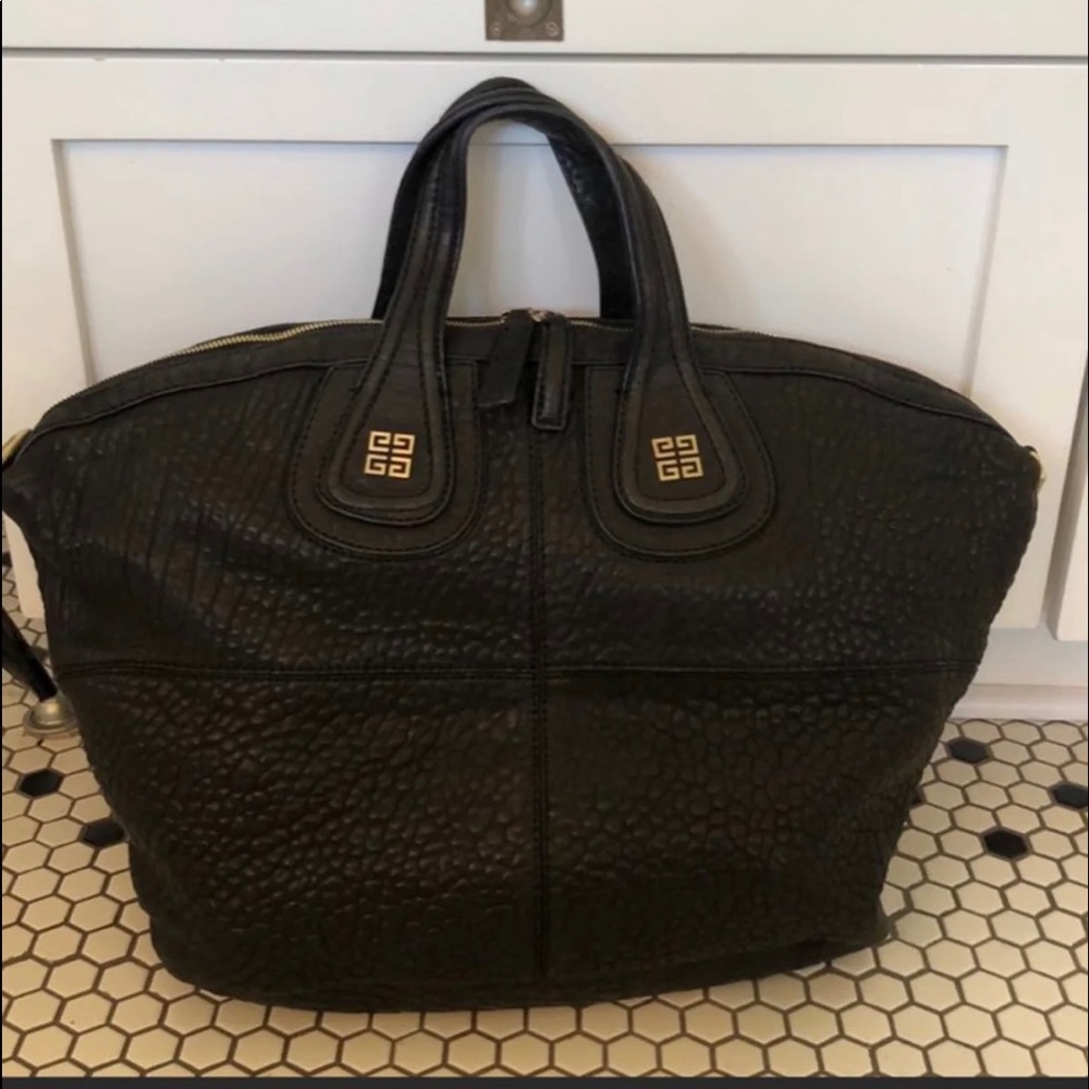 Givenchy Black Textured Leather Antigona Tote